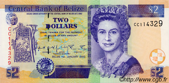 2 Dollars BELIZE  2003 P.66a UNC