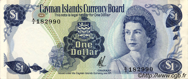 1 Dollar ÎLES CAIMANS  1972 P.01b SPL+