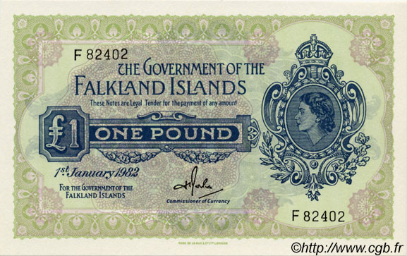1 Pound ÎLES FALKLAND  1982 P.08d NEUF