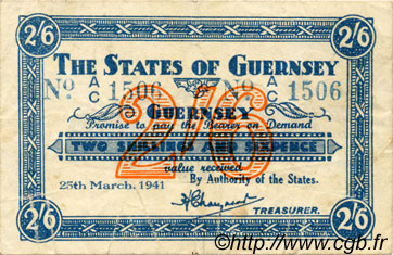 2 Shillings 6 Pence GUERNESEY  1941 P.18 TTB