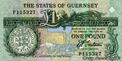 1 Pound GUERNESEY  1991 P.52b TTB+