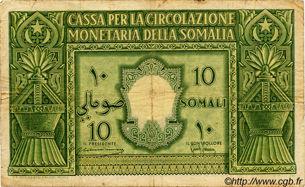 10 Somali ITALIE  1950 P.13a TB