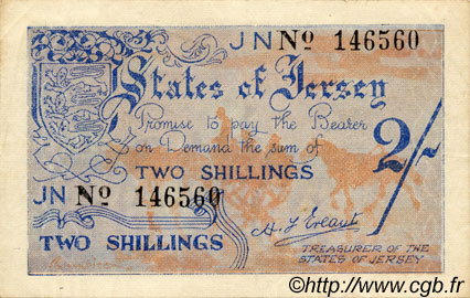 2 Shillings JERSEY  1941 P.03a TTB+