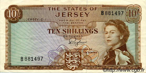 10 Shillings JERSEY  1963 P.07a TTB+