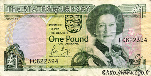 1 Pound JERSEY  1989 P.15a TB