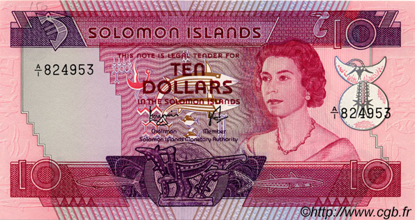 10 Dollars ÎLES SALOMON  1977 P.07b pr.NEUF