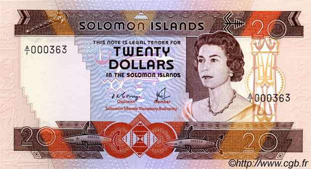 20 Dollars ÎLES SALOMON  1981 P.08 NEUF