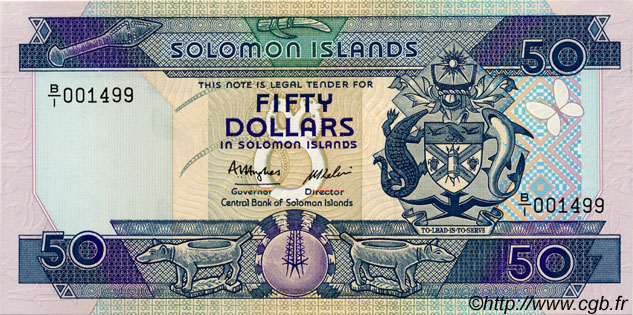 50 Dollars ÎLES SALOMON  1986 P.17a NEUF