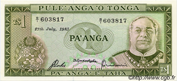 1 Pa anga TONGA  1983 P.19b pr.NEUF