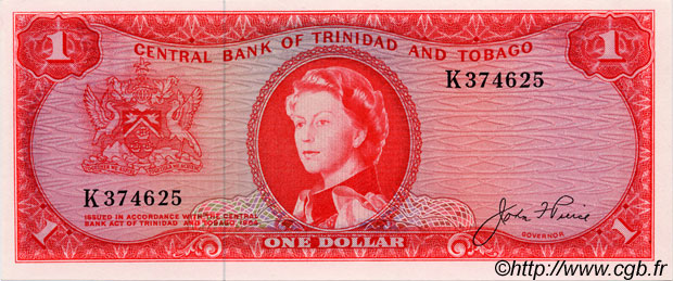 1 Dollar TRINIDAD et TOBAGO  1964 P.26a NEUF