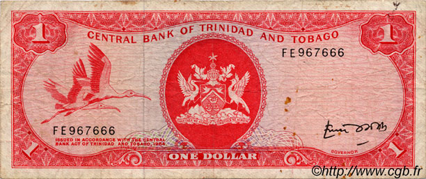 1 Dollar TRINIDAD et TOBAGO  1977 P.30b TB