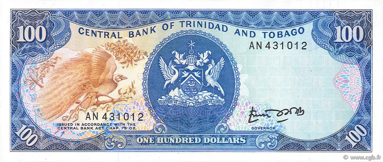 100 Dollars TRINIDAD et TOBAGO  1985 P.40a NEUF
