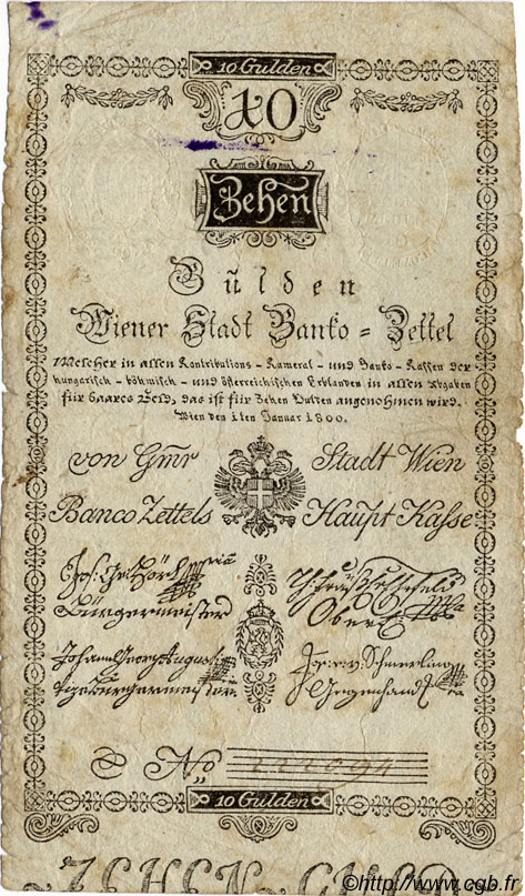 10 Gulden AUTRICHE  1800 P.A032 TB+