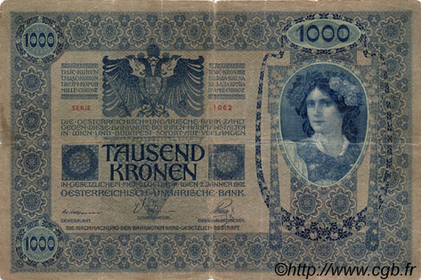 1000 Kronen AUTRICHE  1902 P.008a B+