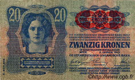 20 Kronen AUTRICHE  1919 P.053a TTB