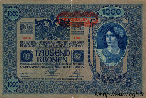 1000 Kronen AUTRICHE  1919 P.060 B