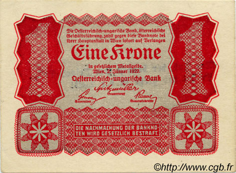 1 Krone AUTRICHE  1922 P.073 SUP