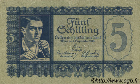5 Schilling AUTRICHE 1945 P.121 TTB+