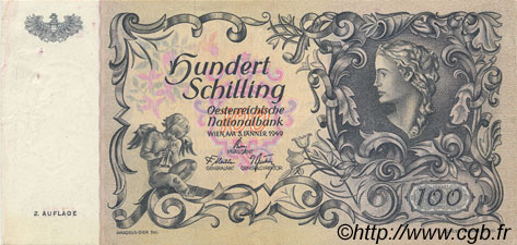 100 Schilling AUTRICHE  1949 P.132 SUP