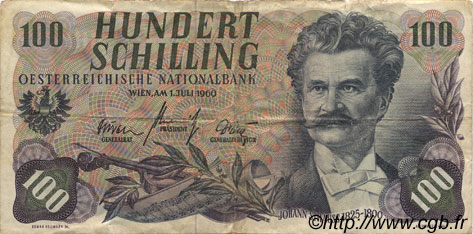 100 Schilling AUTRICHE  1960 P.138a TTB