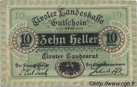 10 Heller AUTRICHE  1920 PS.142 SUP