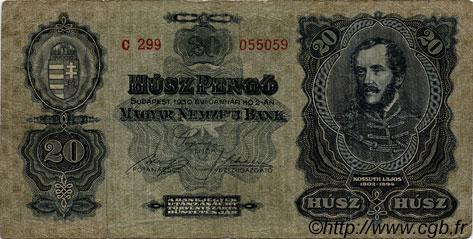 20 Pengö HONGRIE  1930 P.097 TB