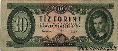 10 Forint HONGRIE  1949 P.164a TB