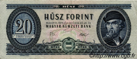 20 Forint HONGRIE  1975 P.169f TTB