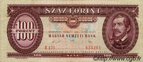 100 Forint HUNGARY  1989 P.171h VF