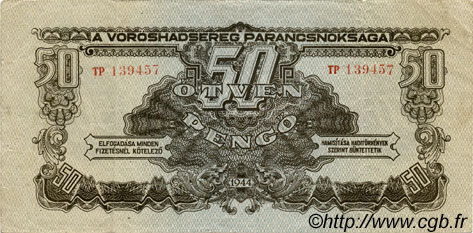 50 Pengö HONGRIE  1944 P.M7 TTB