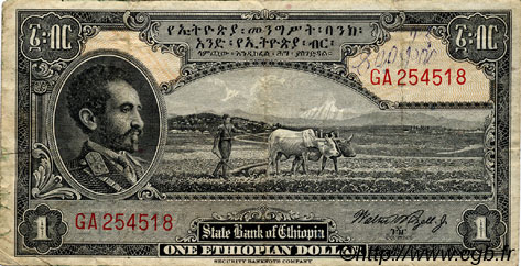1 Dollar ÉTHIOPIE  1945 P.12c TB