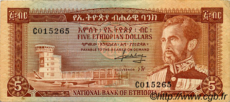 5 Dollars ÉTHIOPIE  1966 P.26a TTB