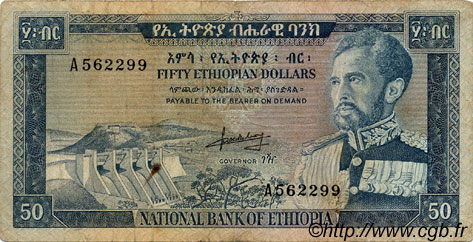 50 Dollars ÉTHIOPIE  1966 P.28a pr.TB