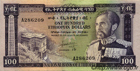 100 Dollars ÉTHIOPIE  1966 P.29a SUP