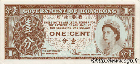 1 Cent HONG KONG  1981 P.325c SPL