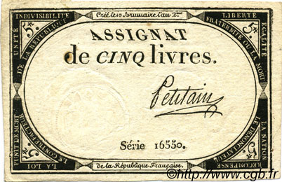 5 Livres FRANCE  1793 Ass.46a SUP à SPL