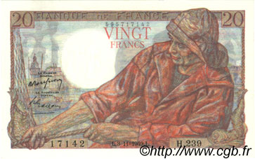 20 Francs PÊCHEUR FRANCE  1949 F.13.16 SPL