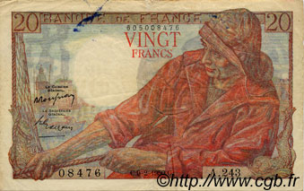 20 Francs PÊCHEUR FRANCE  1950 F.13.17 TB+
