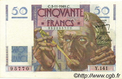 50 Francs LE VERRIER Fauté FRANCE  1949 F.20.13 SUP