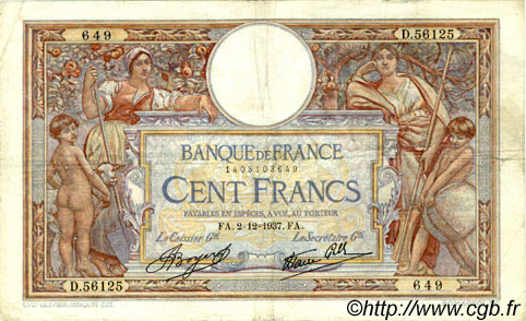 100 Francs LUC OLIVIER MERSON type modifié FRANCE  1937 F.25.04 TB+