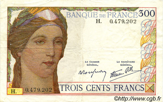300 Francs FRANCE  1938 F.29.01 TTB+