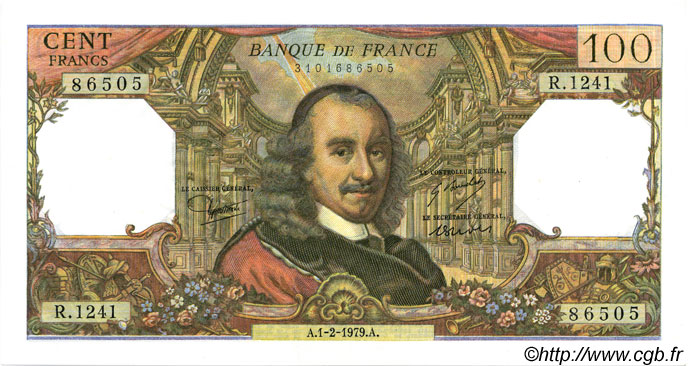 100 Francs CORNEILLE FRANCE  1979 F.65.65 NEUF