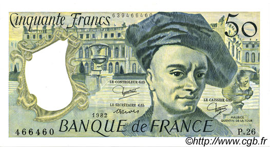 50 Francs QUENTIN DE LA TOUR FRANCE  1981 F.67.08 SPL+