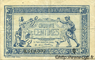 50 Centimes TRÉSORERIE AUX ARMÉES 1917 FRANCE  1917 VF.01.17 TB