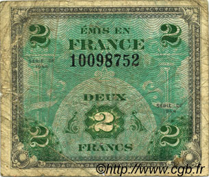 2 Francs DRAPEAU FRANCE  1944 VF.16.01 B+