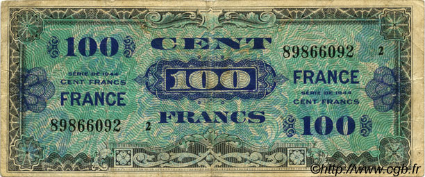 100 Francs FRANCE FRANCE  1945 VF.25.02 B+
