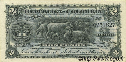 2 Pesos COLOMBIE  1904 P.310 pr.NEUF