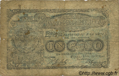 1 Peso COLOMBIE  1900 PS.0248 B