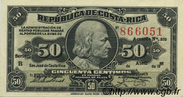 50 Centimos COSTA RICA 1935 P.165 pr.NEUF
