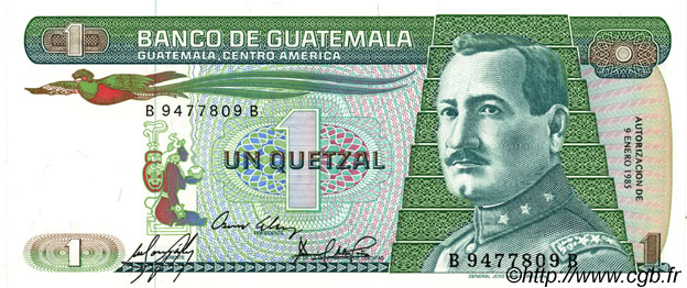 1 Quetzal GUATEMALA  1985 P.066 NEUF